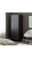 Kleiderschrank Anthrazit 2-türig mit Hängeschiene