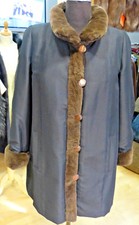 Oberstoff Jacke Gr. L mit  Echt Pelz Samt Bisamwamme Innenfutter Pelzmantel