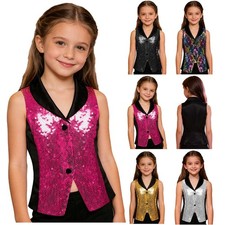 Mädchen Pailletten Weste