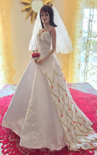 Ashton Drake Brautpuppe FEUER by Liz Greenwood Porzellanpuppe wie Franklin Mint