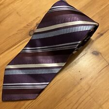 Krawatte Olymp Lila gestreift 100% Seide 155 X 9 cm gewebt