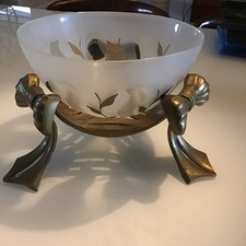 Goldener Tafelaufsatz, Messing,Bronze, Glas, Vintage