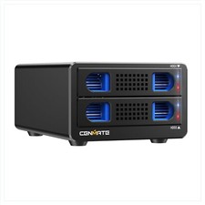 Aluminium Festplattengehäuse 2-Bay USB 3.0 für SATA HDD SSD NAS RAID