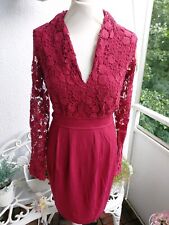 B.C  BEST CONNECTIONS Traum Kleid Gr.36 weinrot tailliert Häkelspitze NEU