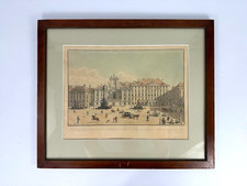 Antike Kolorierte Umrissradierung Am Hof Kriegskanzlei Garnisonskirche C. Schütz