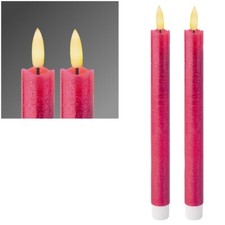 2er Set LED Stab-Kerze "3D