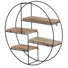 B-Ware Wandregal MCW-K76, 4 Regalböden Metall Massiv-Holz 45x45x11cm, natur