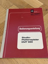 Bedienungsanleitung Manual für EMT 930 Studio-Plattenspieler 