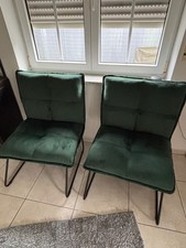 Stuhl Samt dunkelgrün/2er Set