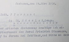 Nachlaß ! Antrag Geburtsurkunde zum Nachweiß der besonderen Abtammung  1936  !