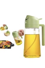 Boxonly Olivenöl Spender Flasche - Grün 2-in-1 Spray & Pour, 470ml