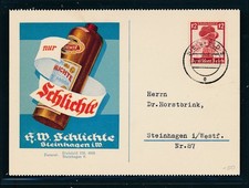 12391) OWL, Schlichte Steinhagen, tolle col. Werbekarte, K2 Bielefeld 1936