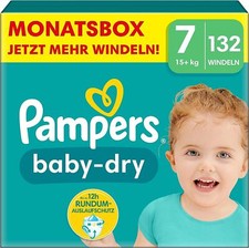 Pampers Windeln Größe 7 (15kg+) Baby-Dry, Extra Large, MONATSBOX, 132 Stück