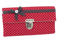 Damenbörse Damen Geldbörse Portemonnaie Stoff Punkte Rot Handmade Dawanda