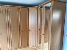 Massives Doppelbett + Kleiderschrank aus Buche Natur – kostenlos abzugeben