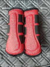 Rote Dressurgamaschen Mit Fell