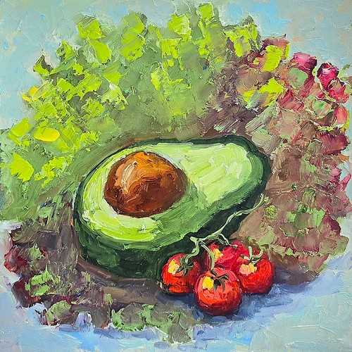 Gemüse ölbild 20x20 bio - gemüse,