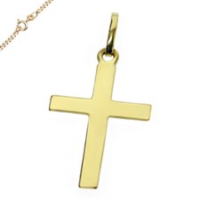 Anhänger Kreuz Kreuzanhänger 333 Gold Kommunion Konfirmation Neu mit Kette