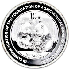 10 Yuan Silber CHINA PANDA 2009 Foundation of Agricultural Bank of China Kapsel