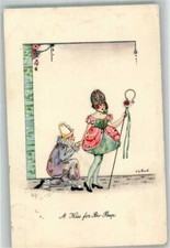 39994450 - Harlekin kuesst die Hand einer Frau im Karnevalskostuem