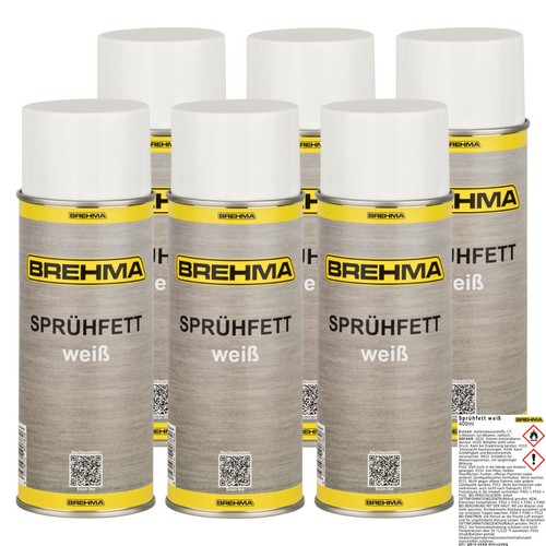 Brehma sprühfett weiß - 6x, mit