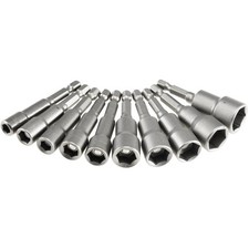 Magnetische Außen Sechskant Steckschlüssel Akkuschrauber Bits 6-15mm Set 10tlg.
