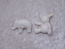 2 x Steiff Boutique Hutschenreuther Porzellan Brosche Teddy & Elefant - Vintage