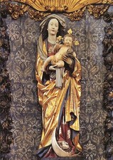 Alte Kunstpostkarte - Weißenau - Spätgotische Madonna