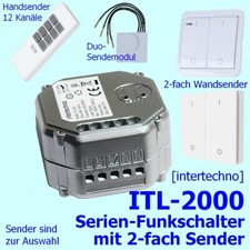 PI-13x Intertechno ITL-2000 Serien-Funkschalter + DIW-Funk Sender zur AUSWAHL