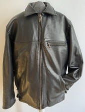 Lederjacke Herren Schwarz Größe L 52 Bikerjacke Echt Leder Vintage Sehr Gut