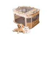 ALLSOPETS Welpenauslauf  XL faltbarer Laufstall Hund Katze mit Tragetasche