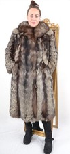 US5262 SILBERFUCHS PELZMANTEL RANCH FOX JACKE FULL LENGTH GR. L SILBERFUCHS MANTEL