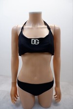 Dolce & Gabbana D&G Damen Bikini Schwimmen Set Größe 4 Uk 12 Schwarz Logodruck