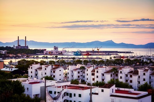Wandbild port alcudia bei - alcudia,