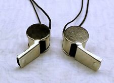 3x Trillerpfeife Schiedsrichterpfeife Pfeife METALL Halsband Band Trillerpfeifen