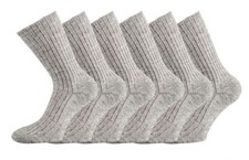 6 Paar Wollsocken 100% Schafwolle ohne Gummidruck Plüschsohle Antiloch-Garantie
