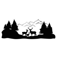 Aufkleber Set Hirsch Wald