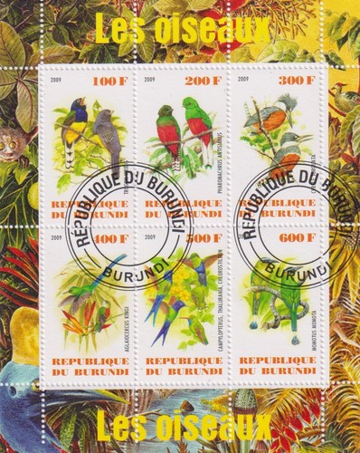 Vögel burundi gestempelt - burundi,