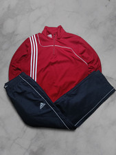 Vintage Adidas Tracksuit Größe L Open Leg Trainingsanzug Rot Schwarz Baggy Fit