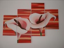 Wandbild Bild Blumen Calla 4er Set Leinwand Selbstgemalt