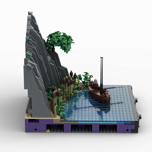 Shore and boat diorama für - diorama,