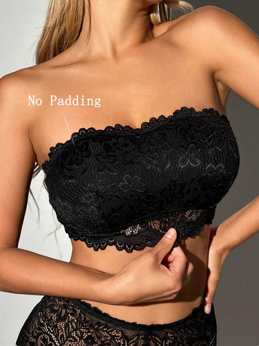 Top bandeau mit elegant - top, spitze