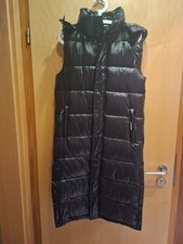 KHUJO Magneta shiny  long Steppweste Damen Schwarz Gr. S