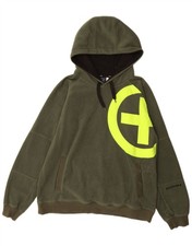 CHIEMSEE Damen Graphic Fleece Hoodie Pullover UK 18 XL Grün Polyester CD08