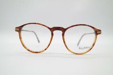 Vintage Byblos BY119 7008 Braun Messing Oval Brille Brillengestell NOS