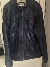 Camel Active Herren Lederjacke Größe 58 Lamm Nappaleder Dunkelblau Top Zustand