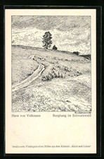 Künstler-AK Hans von Volkmann: Berhang im Schwarzwald 
