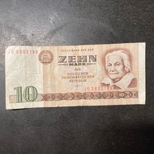 10 Mark DDR Geldschein von 1971, zirkuliert 