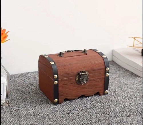 Holz schatztruhe spardose - holz,
