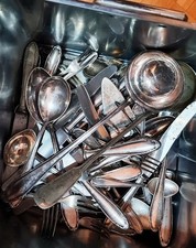 4,5 kg versilbertes Besteck - verschiedene Marken - teils antik